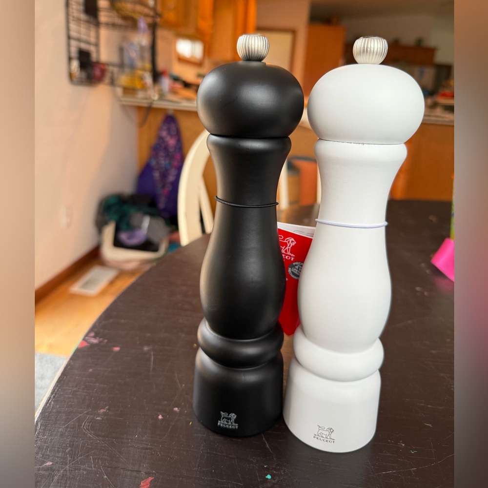 Peugeot Black and White Salt and Pepper Mills